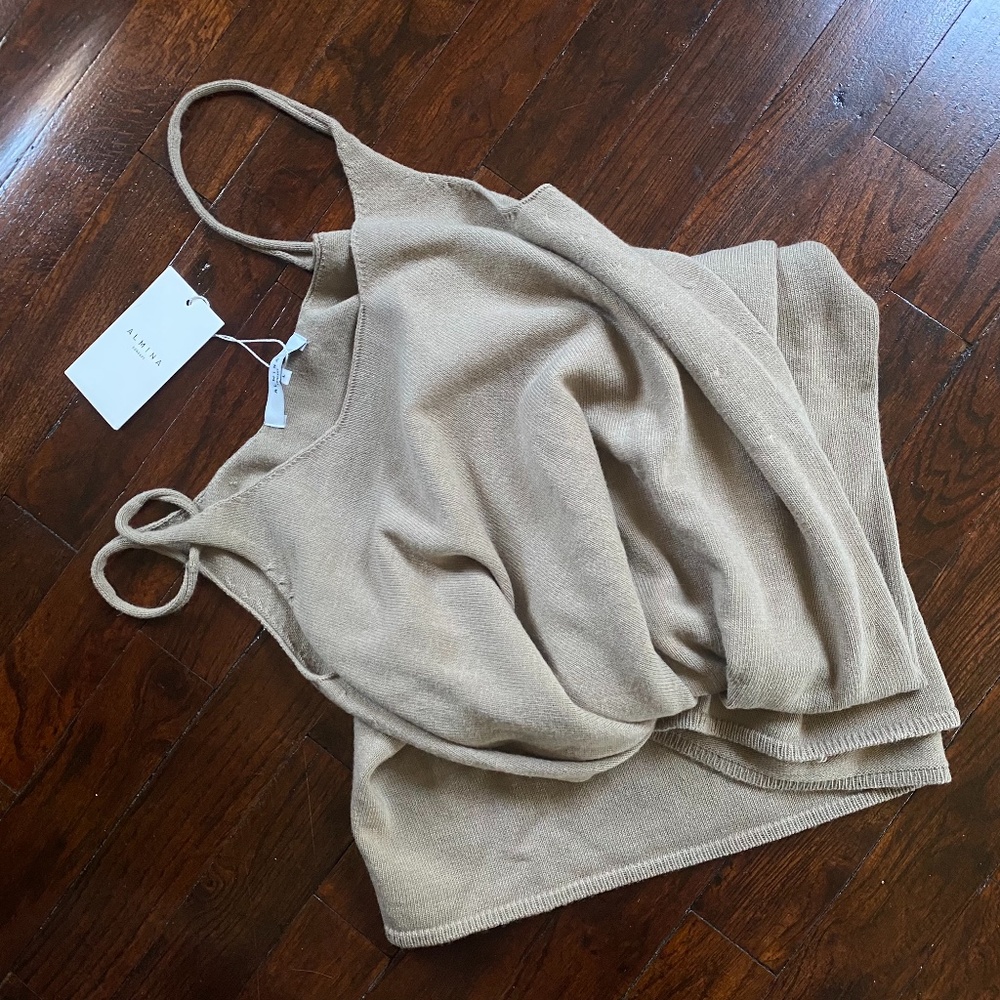 NWT ALMINA CONCEPT u-neck knit maxi dress in sand